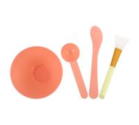 IWOWHERO Kit 4 Pièces Outils de Masque Facial DIY Brosse Silicone Visage Bol Mélangeur Anti-chute 1 Taille Unisexe Soin Peau Spa à Domicile