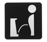 IWOWHERO Panneau Urinoir Auto-Adhésif En Acrylique Noir Pour Porte De Toilette Décoration Murale Moderne Pour Restaurant Et Bureau Résistant Aux Rayures