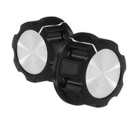 IWOWHERO Perilla Boutons de Commande en Plastique Abs Noir, Lot de 2pcs pour Four Électrique et Bbq Grill, Bouton de Minuterie Rotatif Fiable pour Appareil Cuisine