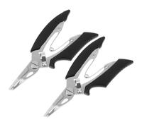 IWOWHERO Pince de Pêche Noir Multifonction en Acier Inoxydable 2 Pièces | Outil de Pêche Compact, Coupe-fil Précis, Usage Extérieur et Quotidien, Finition Résistante à Rouille