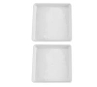 IWOWHERO Plateaux Carrés en Plastique 2 Pièces 40 CM Blanc Drainage pour Pots de Fleurs, Adaptés aux Jardinières Intérieures et Extérieures