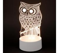 IWOWHERO Veilleuse LED 3d en Acrylique USB Motif Chouette, Lampe de Nuit Décorative pour Chambre, Éclairage Doux et Portable, Lampe D’ambiance Visuelle pour Salon et Nuit