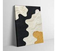 IXEHOH Art Mural Abstrait Géométrique sur Toile pour Salon, Grand Design Minimaliste Moderne Noir et Blanc, Œuvre d'Art Neutre pour Chambre Bureau Décoration Murale 80x120