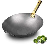 IXMLDAXD La crêpe, Wok en fonte non revêtue, poêle ménager, compatible gaz et induction