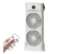 IXPIUZB Ventilateur USB Double Tête Portable Rotation à 360 Degrés, Ventilateur Brumisateur Portable Rechargeable USB Con Luz LED 4 Vitesses Pour Voyage, Camping, Chambre, Maison (White, Desk)