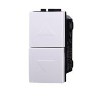 IXTRIMA Bouton double 1P+1P sans gril compatible Bticino Livinglight couleur blanche Set 1 pc
