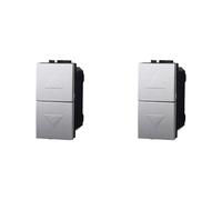 IXTRIMA Bouton Interbloqué Double Mont 1P+1P 10A Couleur GRIS Compatible avec Bticino Living International 2PCS