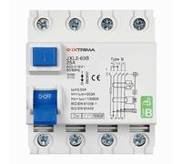 IXTRIMA Interrupteur différentiel pur magnétothermique 4P 25A 30mA courbe B 6KA AC/DC 380 V 30 mA courbe B pour rail DIN - 4 modules DIN - Protection circuit et sécurité installations