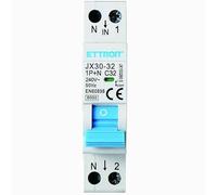 IXTRIMA Interrupteur magnétothermique 1P+N 32A 220V 6KA pour rail DIN - 1 module DIN - Protection des circuits et des installations de sécurité