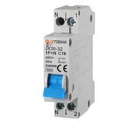 IXTRIMA Interrupteur magnétothermique automatique 1P+N 16A C16 220 V 4,5 kA, occupe 1 module