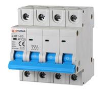 IXTRIMA Interrupteur magnétothermique automatique 4P 20A 380V 6kA MCB C20 occupe 4 modules DIN