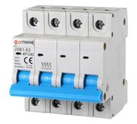 IXTRIMA Interrupteur magnétothermique automatique 4P 40A 380V 6kA MCB C40 occupe 4 modules DIN