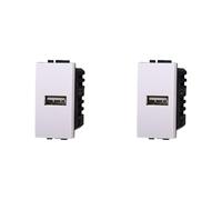 IXTRIMA Module prise USB 5 V 2,1 A, couleur blanche, compatible avec Bticino Living Light/International 2 pièces