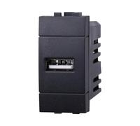 IXTRIMA Module prise USB 5 V 2,1 A, couleur noire, compatible avec Bticino Living Light/International 1 pièce