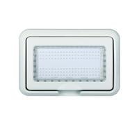 Ixtrima Plaque avec couvercle et support d'extérieur Ip55 4 places (hydrobox) compatible avec Bticino Living Light, support étain 4P couleur gris