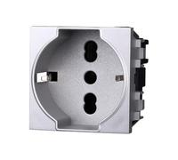 IXTRIMA Prise Schuko 2P+T 16A Couleur GRIS Compatible avec Bticino Living International/Light 1 pièce