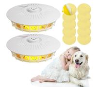 IXYHKB 2 PCS Pièges à Puces pour La Maison, Piège À Lampe À Puces, Piège à Lumière Anti-Puces à LED avec 10 Autocollants de Capture, Piège à Puces en Dôme pour Tapis, Linge de Lit, Maison