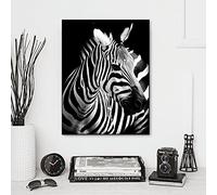 iYoucase Zèbre Portrait Murale Art Noir Blanc Moderne Photographie Affiche Imprimer Animal Sauvage Zèbre Toile tableau Peinture Tableaux Salon Decoration Murale 40x60cm Sans Cadre