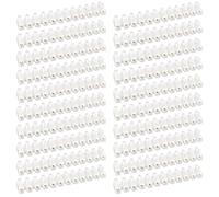 Iyowei 20PCS Barrette Connexion Électrique, Bloc de Jonction Double Rangée pour Fils de Raccordement, Appareils et Armoires Électriques, Blanc