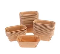 IYSHOUGONG Lot de 50 mini moules rectangulaires jetables en papier kraft anti-adhésif pour gâteaux, pain, sandwich, hamburger, fête, micro-ondes, four et congélateur