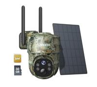 iZEEKER 4G LTE Solaire Caméra de Chasse, 2K PTZ Caméra Chasse avec Carte SD et SIM, 360° Rotation, Diffusion en Direct & Accès à Distance, 940nm sans Lueur IR, Activée par Le Mouvement IP65 Etanche