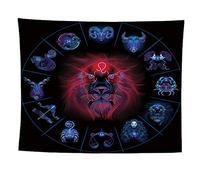 izielad Leo Hippie Art tenture Murale Tapisserie Nappe pour Chambre Salon dortoir 130X150 CM 51X59IN