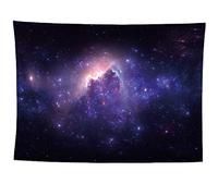 Izielad Tapisserie Cosmique Galaxie Univers Espace Nébuleuse - Psychédélique Bleu Ciel Étoilé Tenture Murale Bohème Art pour Chambre Dortoir Décor 130X150CM 51X59IN