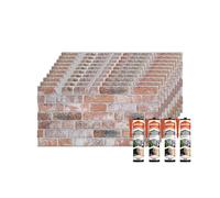 IZODEKOR Revêtement mural, aspect pierre, 100 x 50 x 2 cm, panneau mural effet 3D, pour cuisine et salon, utilisable à l'intérieur et à l'extérieur, 10 pièces avec colle de montage