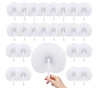 iZoeL 24 pcs Eventail Mariage Blanc Eventail Papier Pliable, Fête/Eté/Deco