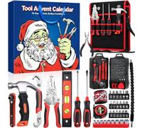 iZoeL Calendrier de l'Avent Homme Calendrier de l'Avent Outil Multifonction | Cadeau Noel, Outils Multifonction, Marteau Tournevis Règle Sac, Caisse a Outil, pour Papa Grand-Père Petit Ami Neveu Oncle