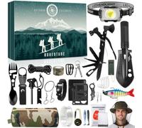 iZoeL Calendrier de l'Avent Homme Calendrier de l'Avent Outil Multifonction | Camping/Survie/Randonnée/Chasse/Exploration, Calendrier de l'Avent Outils, Cadeau Noel, pour Fils Papa Petit Ami Neveu Oncle
