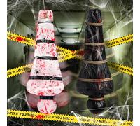 iZoeL Decoration Halloween Effrayante 2 Corps Faux Cadavre, Sacs Faux Cadavres Toile d'Araignée Bande Caution - Decoration Halloween Extérieur/Interieur/Maison Hantée/Jardin