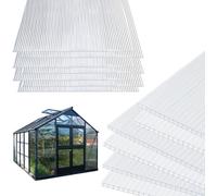 Izrielar 10 Pcs Plaque alvéolaire double 60,5 x 121 cm 8mm résistante aux UV Pour serre horticole Abris de voiture transparents