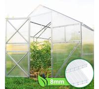 Izrielar 10x Plaques alvéolaires 8mm Découpables 121x60,5cm Polycarbonate 7,32m² Résistant aux UV Clair Plaques alvéolaires de serre Plaques alvéolaires