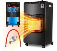Izrielar chauffage au gaz intérieur 4200W poêle à gaz 3 niveaux de chauffage y compris 50cm de tuyau de gaz régulateur de pression de gaz plaques chauffantes en céramique camping poêle à gaz mobile