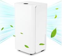Izrielar Déshumidificateur 16L/24h, taille de la pièce env. 25 m², 195 W, réservoir d'eau 2l, tuyau d'évacuation, minuterie
