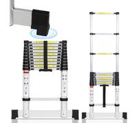 Izrielar Echelle télescopique professionnelle 3,2M Aluminium Capacité de charge 150kg Echelle polyvalente Pieds en caoutchouc antidérapants avec stabilisateur