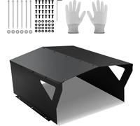 Izrielar Garage pour tondeuse à gazon noir en tôle d'acier galvanisée - Toit pour robot de tonte avec protection UV comme housse de protection contre les intempéries (pluie, grêle et soleil)