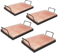 Izrielar Lot de 4 pierres de sel pour barbecue avec support 30 x 20 x 3 cm Plaque de Sel XXL Réutilisable pour barbecue