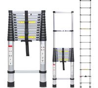 Izrielar Premium Alu Echelle télescopique Echelle pliante Hauteur 5M Antidérapante Echelle polyvalente
