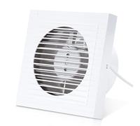 Izrielar Ventilateur mural de salle de bain 100 mm - Ventilation Extracteur d'Air - Fonctionnement silencieux - Pour salle de bain et cuisine - Blanc