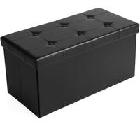 IZTOSS Banc avec Espace de Rangement,Coffre Pliable de Rangement pour Repose-Pieds,Salon,Chambre,Entrée (76 * 38 * 38CM-Noir)