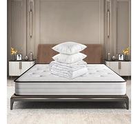 IZTOSS Matelas 140x190, Luxe Mousse à Mémoire, Kit Complet Couette + 2Oreillers, Ergonomique Haute Résilience