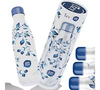 IZY x Heinen Delfts Blauw - Gourde Isotherme 500 ml - Bouteille d’eau - Thermos à Double Paroi - Gourde Inox - Pour boissons Chaudes et Froides (Fleurir)