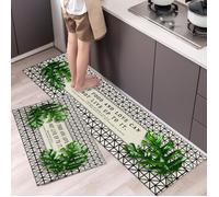 J-2pcs Tapis de Cuisine Maison Antiderapant Devant Evier Lavable Tapis de Bain Décoration-40x60cm+40x120cm