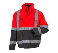 J.A.K. 111315205 Série 11131 Veste avec Revêtement PU Haute Performance, 100% Polyester, EN 343, EN 20471, Classe 2, RougeGris, Taille XXL