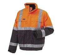 J.A.K. 3111112 Series 11131 Veste, 100% Polyester avec Revêtement PU Haute Performance, EN 343, EN 20471, Classe 2, Orange/Marine, Taille M