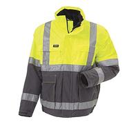 J.A.K. 3129118 Series 11131 Veste, 100% Polyester avec Revêtement PU Haute Performance, EN 343, EN 20471, Classe 2, Jaune/Gris, Taille 5XL