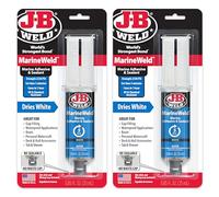 J-B Weld MarineWeld 50172-2 Lot de 2 seringues blanches résistantes aux UV, haute résistance et résistantes aux chocs, 25 ml