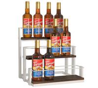 J JACKCUBE DESIGN Station de rangement pour sirop de café, accessoires de café, 12 étagères de rangement pour sirop, vin, vinaigrette pour comptoir de cuisine, métal (blanc) - MK815B
